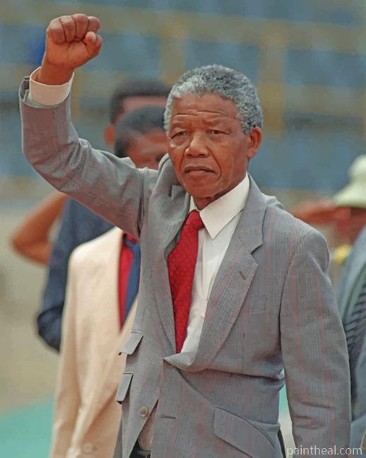 Nelson Mandela Waving Painting By Numbers Kits
