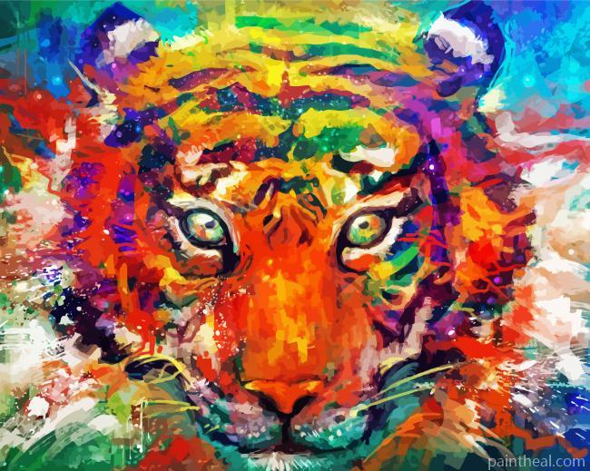Abstract Tiger Head Art Painting By Numbers Kits