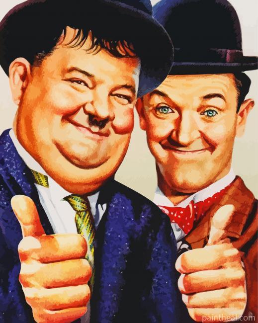 Stan And Ollie Caricature Painting By Numbers Kits