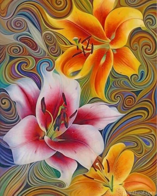 Artistic Flowers Painting By Numbers Kits
