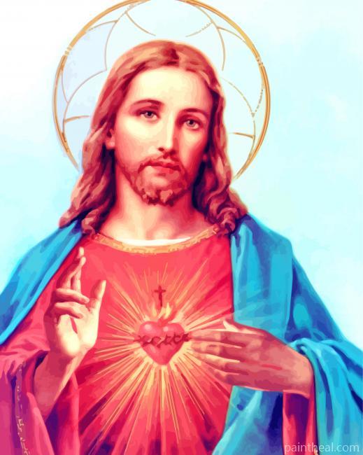 Sacred Heart Of Jesus Painting By Numbers Kits
