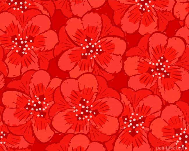 Abstract Red Flower Painting By Numbers Kits