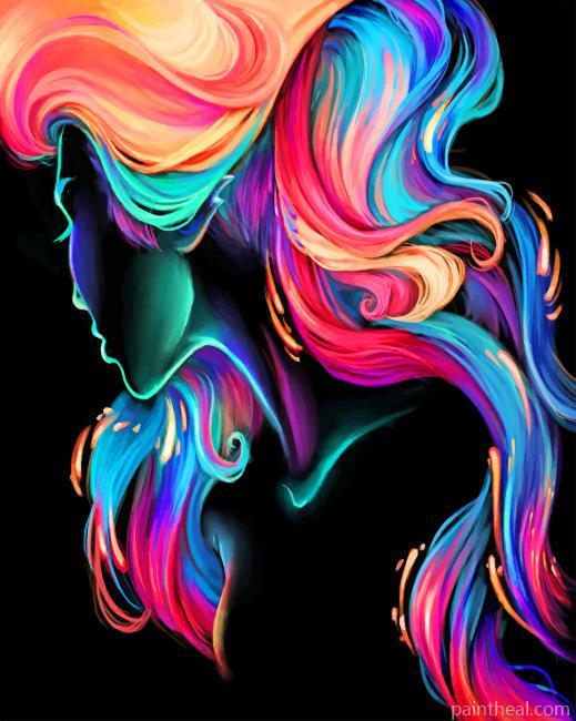 Abstract Rainbow Hair NEW Painting By Numbers Kits