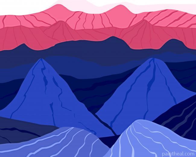 Aesthetic Abstract Hills Painting By Numbers Kits