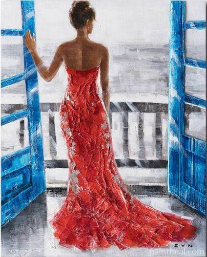 Sweet Girl on Window Painting By Numbers Kits