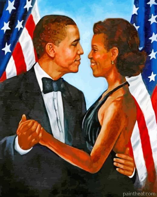 Obama And His Wife Painting By Numbers Kits