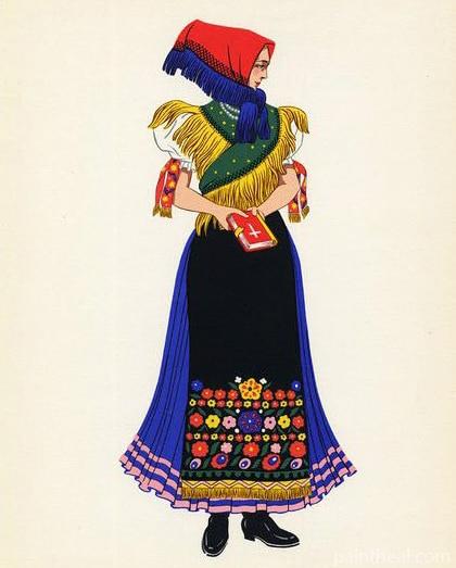 Hungarian Woman Costume Painting By Numbers Kits