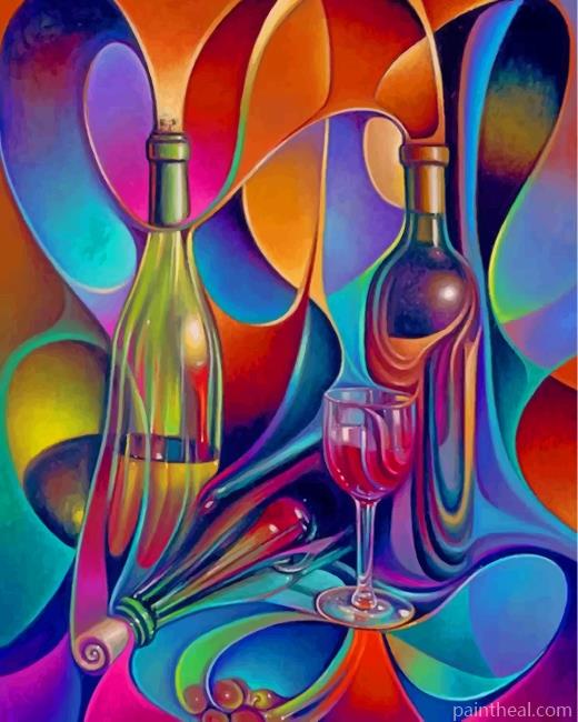 Abstract Bottles Painting By Numbers Kits