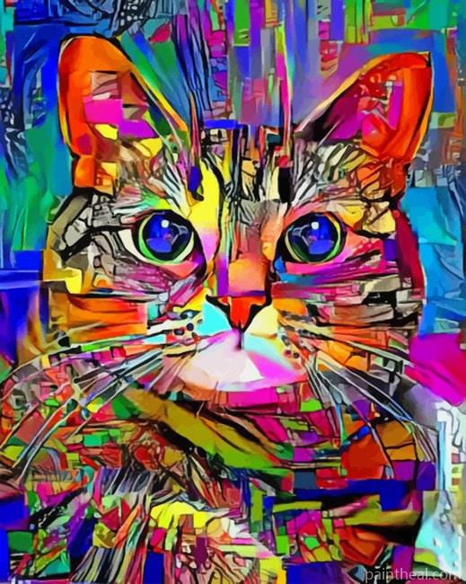 Colorful Abstract Cat Animals Painting By Numbers Kits