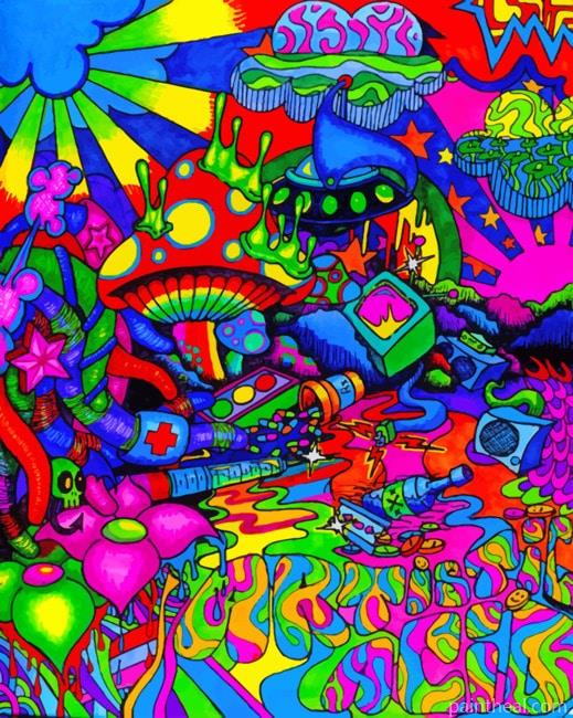Hippie Colorful Art Painting By Numbers Kits