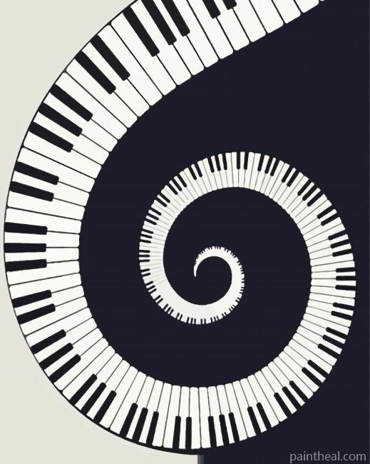 Abstract Piano Circle Painting By Numbers Kits