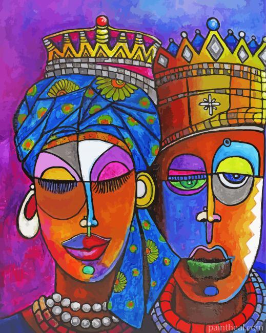African Kings And Queen Painting By Numbers Kits