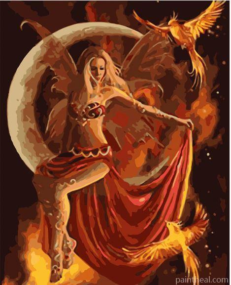 Angel Fire Phoenix Painting By Numbers Kits
