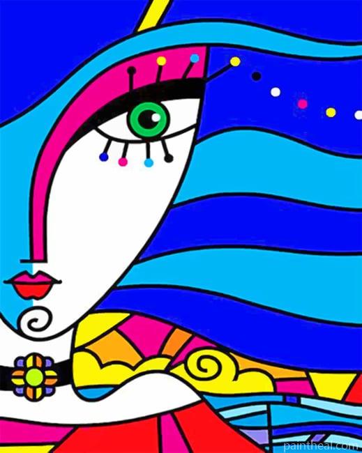Aesthetic Abstract Face Colorful Painting By Numbers Kits
