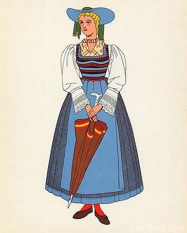 Tyrolean Woman Costume Painting By Numbers Kits