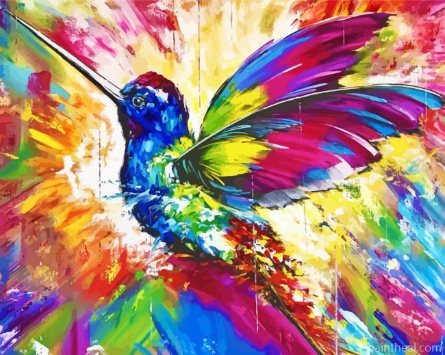 Abstract Rainbow Hummingbird Painting By Numbers Kits
