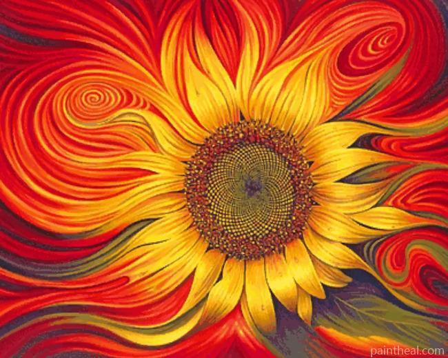 Abstract Sunflower Painting By Numbers Kits