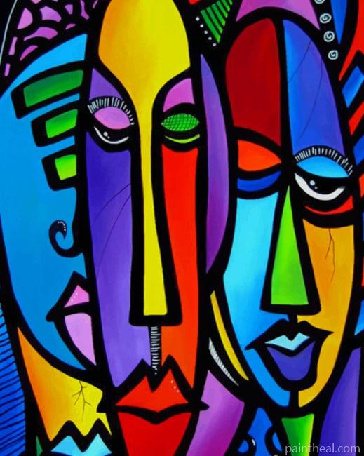 Colorful Abstract Faces NEW Painting By Numbers Kits