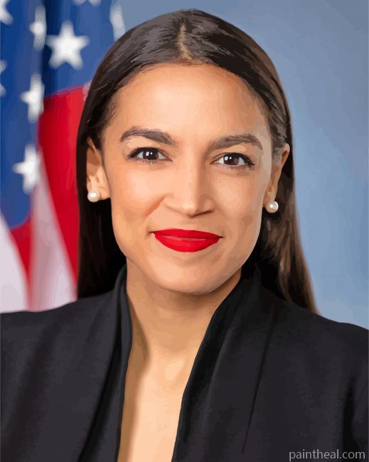 Classy US Representative Alexandria Ocasio Cortez Painting By Numbers Kits