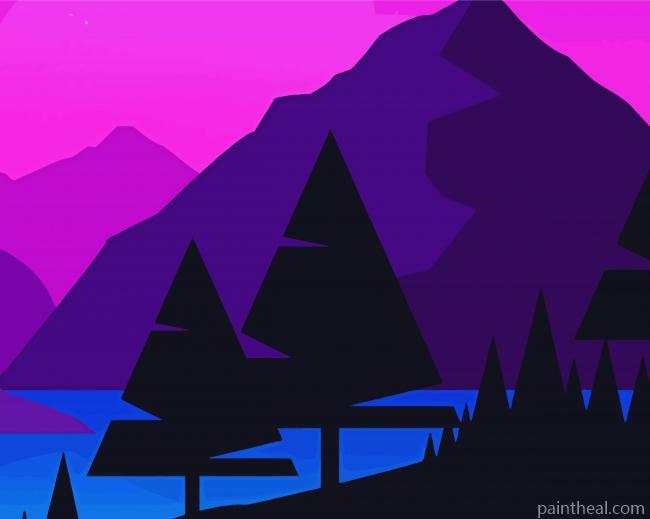 Abstract Illustration Mountain Painting By Numbers Kits