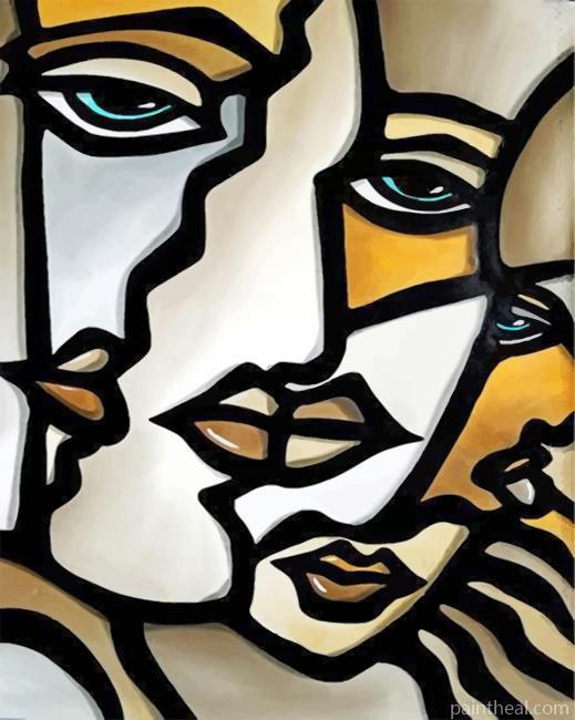 Abstract Cubism Faces Painting By Numbers Kits
