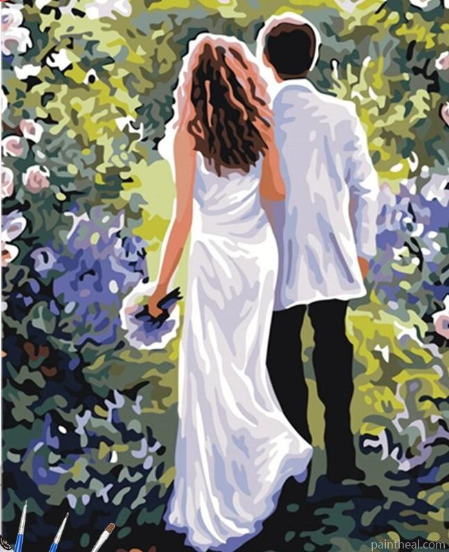 Abstract Couple Hug Painting By Numbers Kits