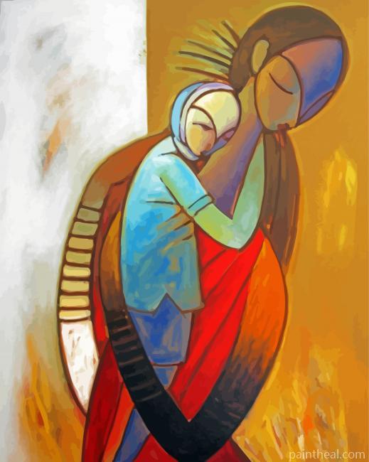 Abstract Mother And Child Painting By Numbers Kits