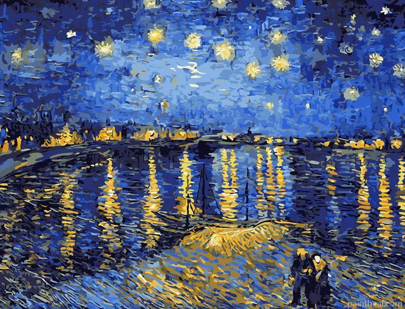 The Starry Night Over The Rhone Landscape Painting By Numbers Kits