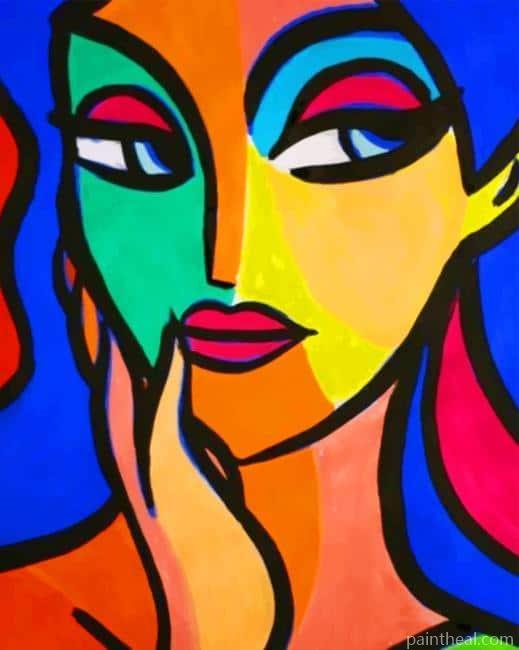 Pop Art Abstract Face Painting By Numbers Kits