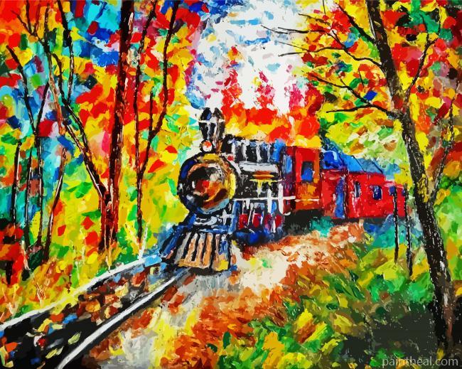 Colorful Abstract Train Art Painting By Numbers Kits