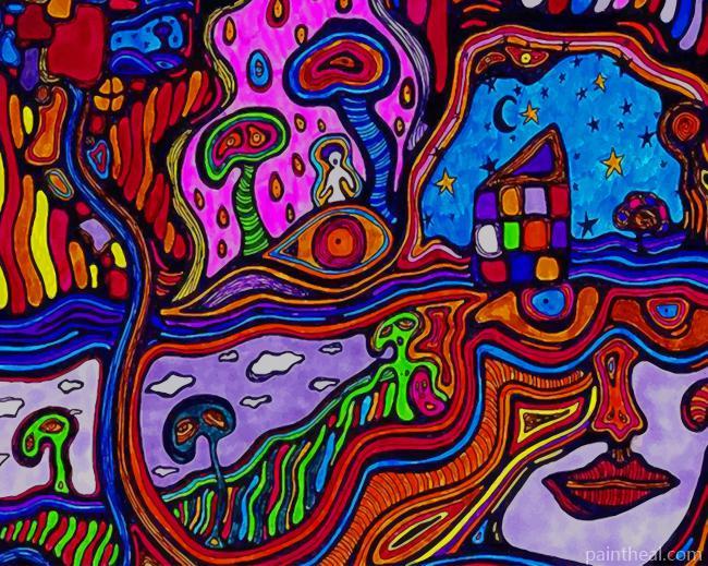 Trippy Psychedelic Art Painting By Numbers Kits