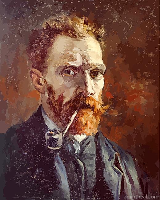Self Portrait with Pipe Vincent Van Gogh Painting By Numbers Kits
