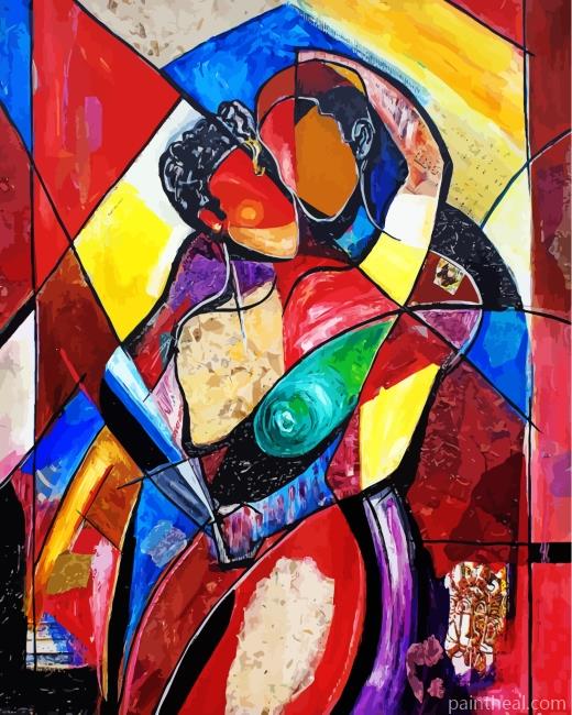 Lovers Cubism Art Painting By Numbers Kits