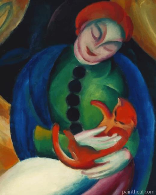 Woman Holding A Fox Painting By Numbers Kits