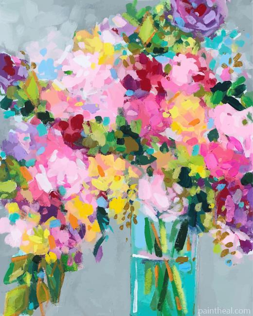 Abstract Colorful Flower Painting By Numbers Kits