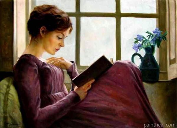 Woman Reading Book Painting By Numbers Kits