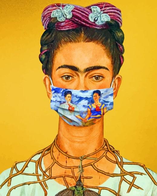 Frida Kahlo With Mask Painting By Numbers Kits
