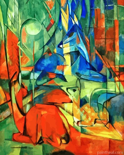 Deer in the Forest II by Franz Marc Painting By Numbers Kits