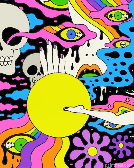 Abstract Trippy Art Painting By Numbers Kits