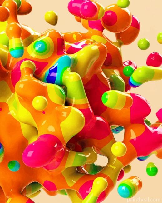 Colorful Blob Painting By Numbers Kits
