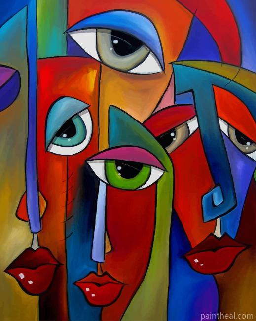 Colorful Faces Art Painting By Numbers Kits