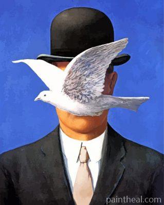 Man In A Bowler Hat Margitte Painting By Numbers Kits