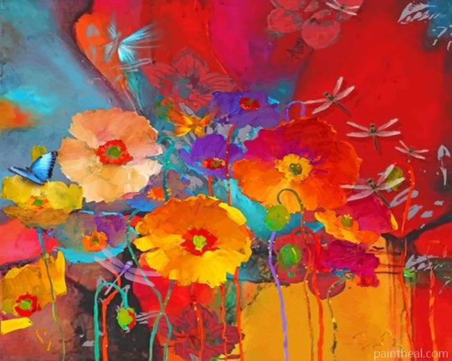 Abstract Poppies Painting By Numbers Kits