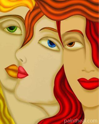 Three Women Faces Painting By Numbers Kits