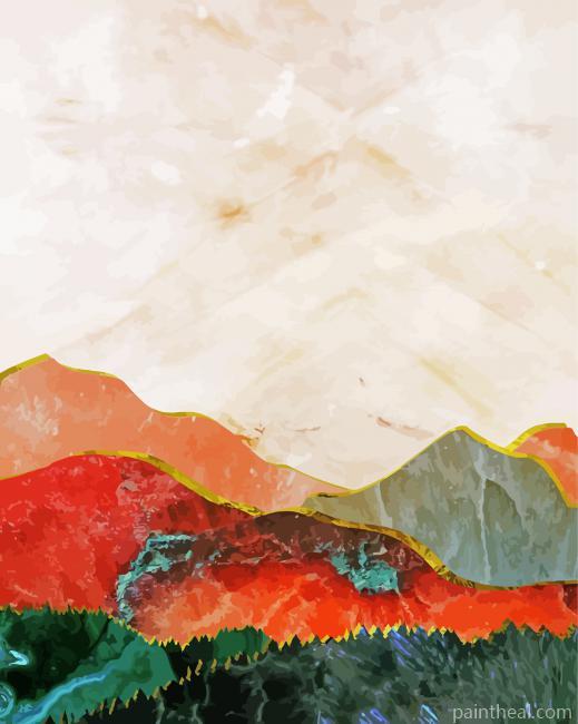 Colorful Abstract Mountain Painting By Numbers Kits