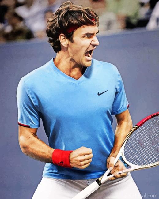Tennis Master Roger Federer Painting By Numbers Kits