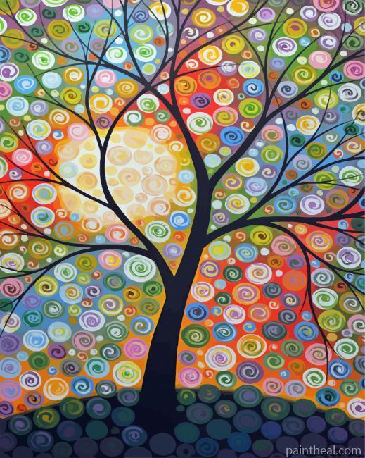 Abstract Tree Art Painting By Numbers Kits