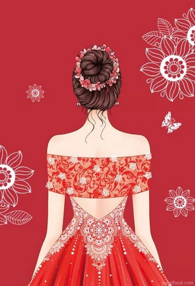 Girl With Red Dress Painting By Numbers Kits
