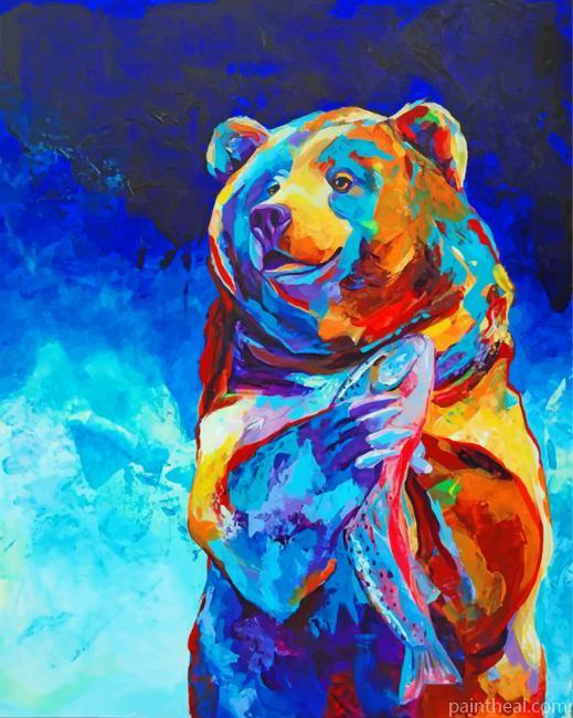 Abstract Colorful Bear Painting By Numbers Kits
