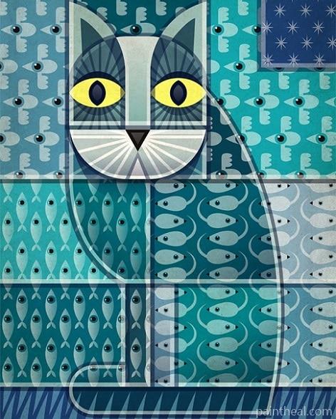 Cat Art On Wall Painting By Numbers Kits